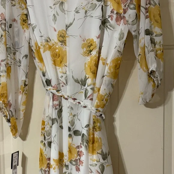 Floral Print Dress with Tie Waist - Picture 5 of 6